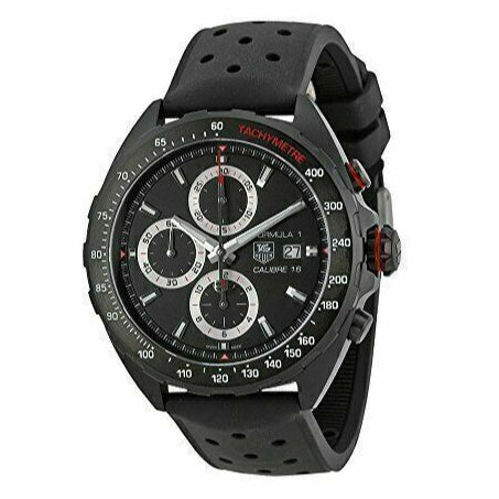  Shop Authentic Tag Heuer Formula 1 Automatic Chronograph Black Dial Black Leather Strap Watch for Men - CAZ2011.FT8024 - Luxxuri
