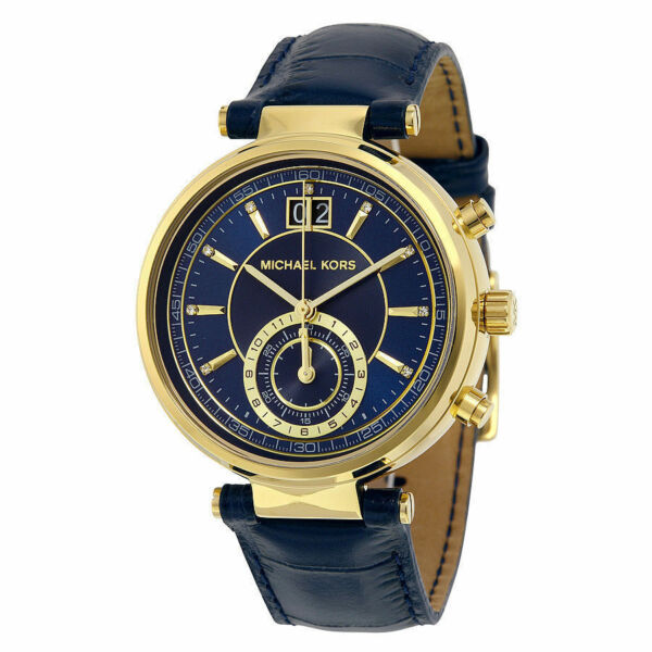  Shop Authentic Michael Kors Sawyer Blue Dial Blue Leather Strap Watch for Women - MK2425 - Luxxuri