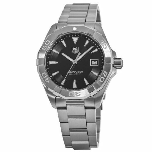  Shop Authentic Tag Heuer Aquaracer Quartz Black Dial Silver Steel Strap Watch for Men - WAY1110.BA0928 - Luxxuri