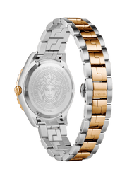  Shop Authentic Versace Hellenyium GMT Black Dial Two Tone Steel Strap Watch for Men - V11040015 - Luxxuri
