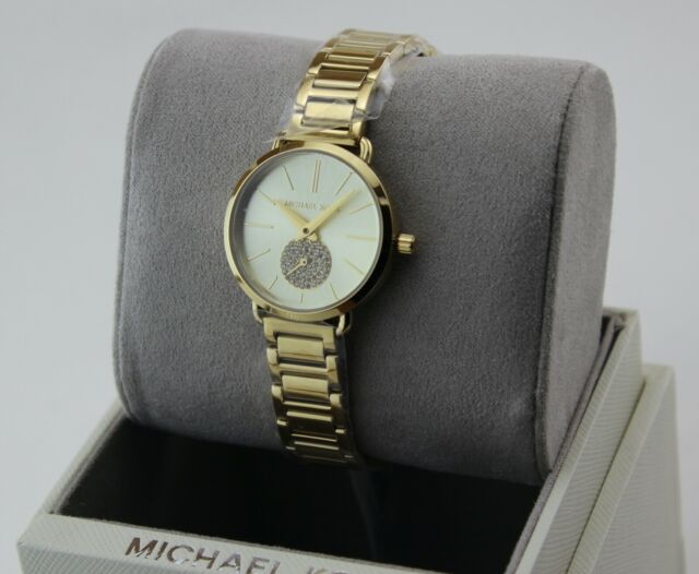  Shop Authentic Michael Kors Portia Quartz Gold Dial Gold Steel Strap Watch For Women - MK3838 - Luxxuri