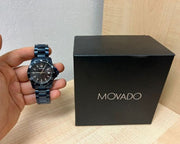  Shop Authentic Movado Series 800 Black Dial Blue Ion Plated Steel Strap Watch for Men - 2600139 - Luxxuri