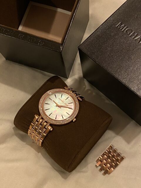  Shop Authentic Michael Kors Darci Mother of Pearl Dial Rose Gold Steel Strap Watch for Women - MK3220 - Luxxuri