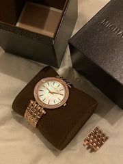  Shop Authentic Michael Kors Darci Mother of Pearl Dial Rose Gold Steel Strap Watch for Women - MK3220 - Luxxuri