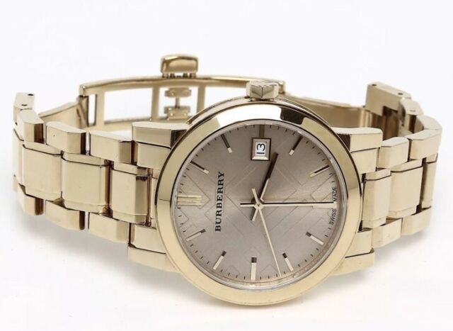  Shop Authentic Burberry The City Gold Dial Gold Steel Strap Watch for Women - BU9134 - Luxxuri