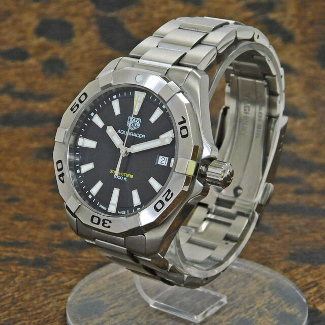  Shop Authentic Tag Heuer Aquaracer Black Dial Silver Steel Strap Watch for Men - WBD1110.BA0928 - Luxxuri