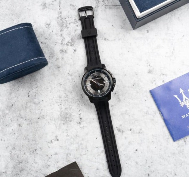  Shop Authentic Maserati SFIDA Black Dial Black Rubber Strap Watch For Men - R8851123004 - Luxxuri