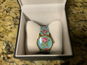  Shop Authentic Gucci G Timeless Floral Turquoise Dial Turquoise Leather Strap Watch For Women - YA1264085 - Luxxuri