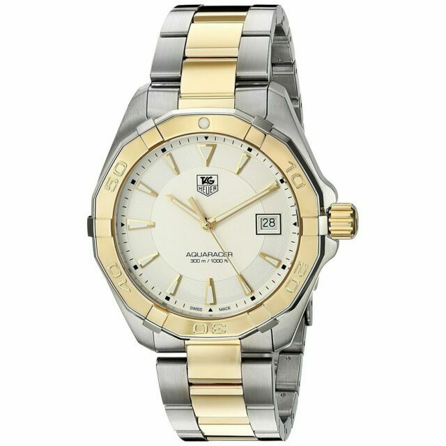 Shop Authentic Tag Heuer Aquaracer Quartz White Dial Two Tone Steel Strap Watch for Men - WAY1120.BB0930 - Luxxuri