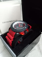  Shop Authentic Emporio Armani Sportivo Quartz Black Dial Red Rubber Strap Watch For Men - AR6101 - Luxxuri