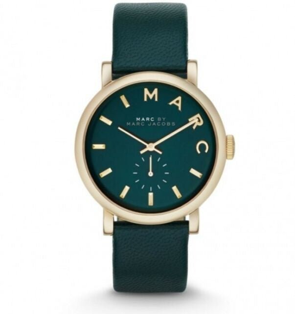  Shop Authentic Marc Jacobs Baker Green Dial Green Leather Strap Watch for Women - MBM1268 - Luxxuri