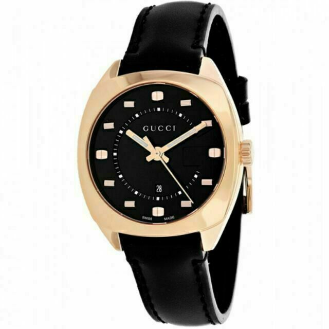  Shop Authentic Gucci GG2570 Quartz Black Dial Black Leather Strap Watch For Women - YA142407 - Luxxuri