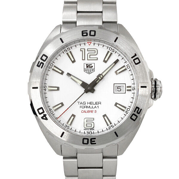  Shop Authentic Tag Heuer Formula 1 Calibre 5 Automatic White Dial Silver Steel Strap Watch for Men - WAZ2114.BA0875 - Luxxuri