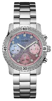  Shop Authentic Guess Confetti Multicolored Dial Silver Steel Strap Watch For Women - W0774L1 - Luxxuri
