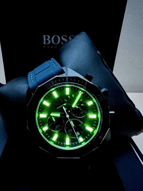  Shop Authentic Hugo Boss Energy Chronograph Grey Dial Green Rubber Strap Watch For Men - 1513972 - Luxxuri