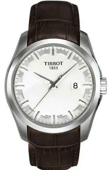 Shop Authentic Tissot T Classic Couturier Chronograph White Dial Brown Leather Strap Watch For Men - T035.410.16.031.00 - Luxxuri