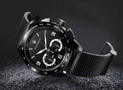  Shop Authentic Maserati Traguardo Chronograph Black Dial Black Mesh Bracelet Watch For Men - R8873612031 - Luxxuri