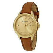  Shop Authentic Burberry The Classic Champagne Gold Dial Brown Leather Strap Watch for Women - BU10101 - Luxxuri