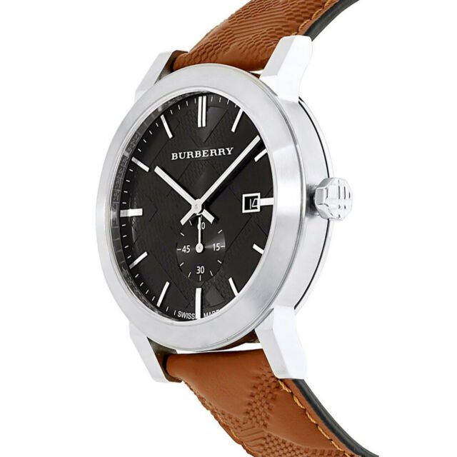  Shop Authentic Burberry The City Black Dial Brown Leather Strap Watch for Men - BU9905 - Luxxuri