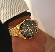 Shop Authentic Emporio Armani Chronograph Black Dial Gold Steel Strap Watch For Men - AR5857 - Luxxuri