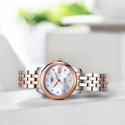  Shop Authentic Tissot Le Locle Automatic Diamonds Mother of Pearl White Dial Two Tone Steel Strap Watch For Women - T006.207.22.116.00 - Luxxuri