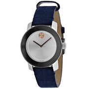  Shop Authentic Movado Bold Silver Dial Blue Leather Strap Watch for Women - 3600446 - Luxxuri