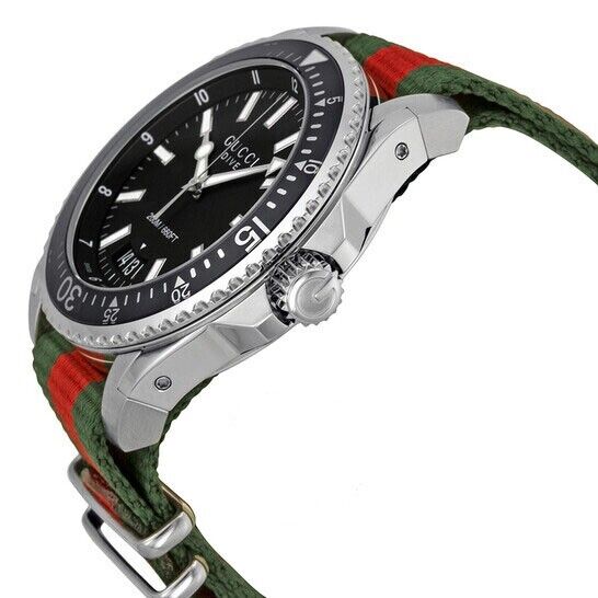 Shop Authentic Gucci Dive Black Dial Two Tone NATO Strap Watch For Men - YA136206 - Luxxuri