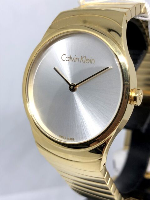 Shop Authentic Calvin Klein Lively White Dial Gold Steel Strap Watch for Women - K4U23526 - Luxxuri