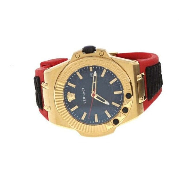  Shop Authentic Versace Chain Reaction Quartz Black Dial Red & Black Rubber Strap Watch for Men - VEDY00319 - Luxxuri