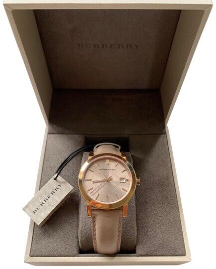  Shop Authentic Burberry The City Beige Dial Brown Leather Strap Watch for Women - BU9014 - Luxxuri