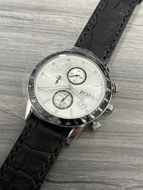  Shop Authentic Hugo Boss Rafale Chronograh Quartz White Dial Black Leather Strap Watch For Men - HB1513403 - Luxxuri