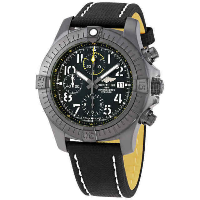  Shop Authentic Breitling Avenger Chronograph 45mm Night Mission Black Dial Black Nylon Strap Watch for Men - V13317101B1X1 - Luxxuri