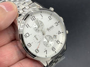  Shop Authentic Hugo Boss Aeroliner Chronograph Quartz White Dial Silver Steel Strap Watch For Men - HB1512445 - Luxxuri