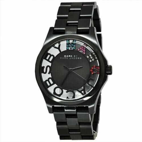  Shop Authentic Marc Jacobs Henry Skeleton Black Dial Black Steel Strap Watch for Women - MBM3265 - Luxxuri