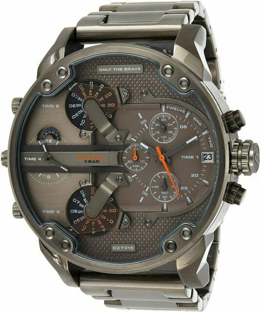 Shop Authentic Diesel Mr Daddy 2.0 Chronograph Grey Dial Grey Steel Strap Watch For Men - DZ7315 - Luxxuri