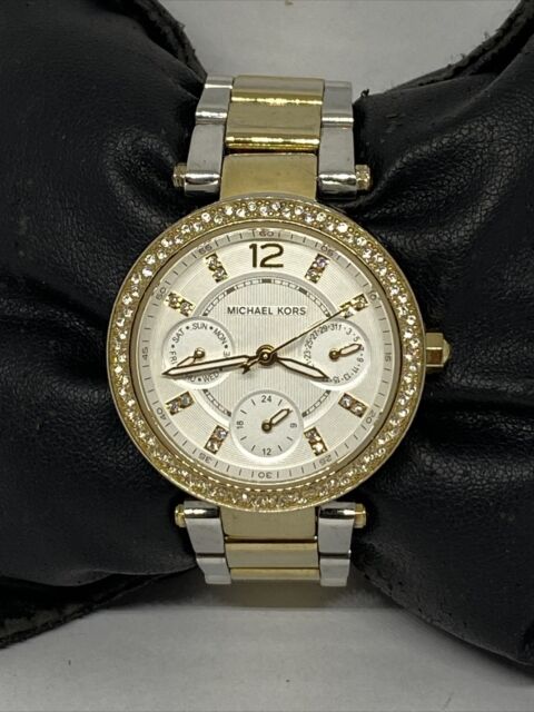  Shop Authentic Michael Kors Parker White Dial Two Tone Steel Strap Watch for Women - MK6055 - Luxxuri