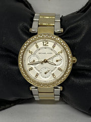  Shop Authentic Michael Kors Parker White Dial Two Tone Steel Strap Watch for Women - MK6055 - Luxxuri