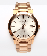  Shop Authentic Burberry The City White Dial Rose Gold Steel Strap Watch for Women - BU9004 - Luxxuri