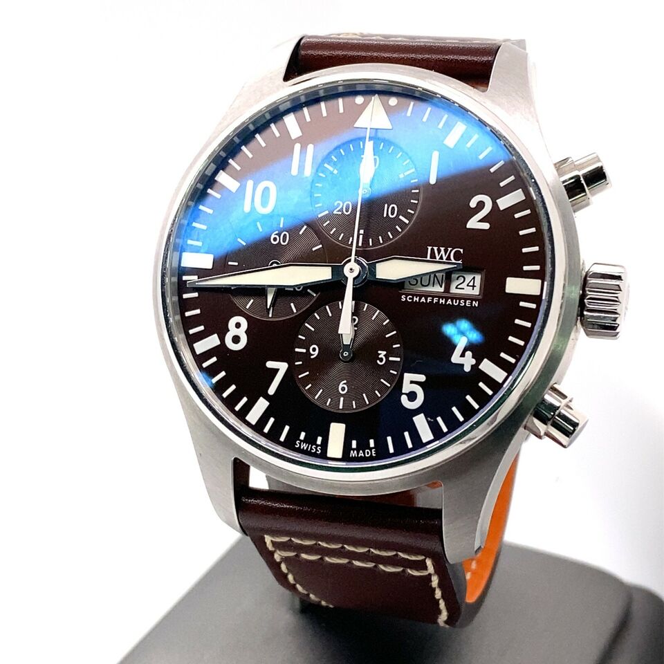  Shop Authentic IWC Pilot's Watch Chronograph Edition Brown Dial Brown Leather Strap Watch for Men - IW377713 - Luxxuri