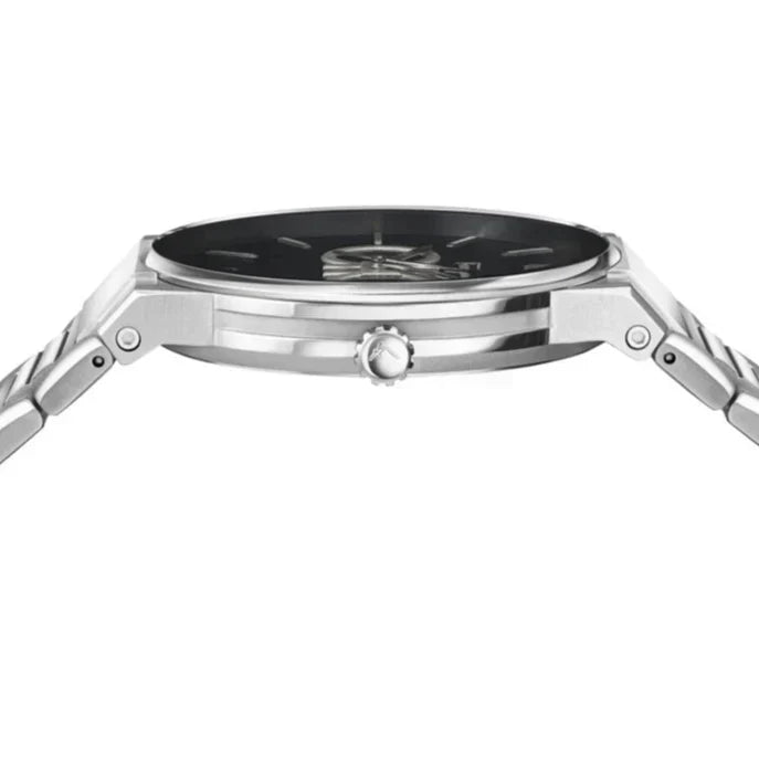  Shop Authentic Salvatore Ferragamo Sapphire Bracelet Black Dial Silver Steel Strap Watch For Men - SFHP01124 - Luxxuri