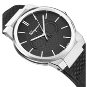  Shop Authentic Salvatore Ferragamo Sapphire Bracelet Black Dial Black Silicone Strap Watch for Men - SFHP01024 - Luxxuri
