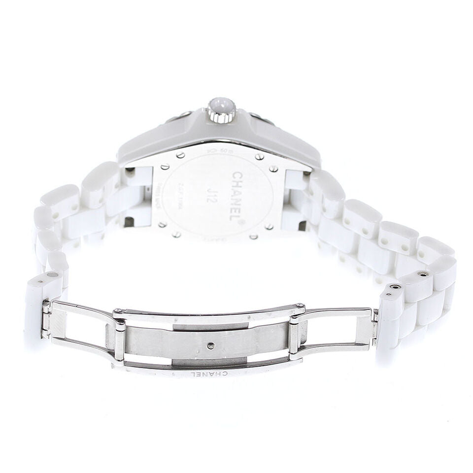  Shop Authentic Chanel J12 Quartz Diamonds White Dial White Steel Strap Watch for Women - J12 H3110 - Luxxuri