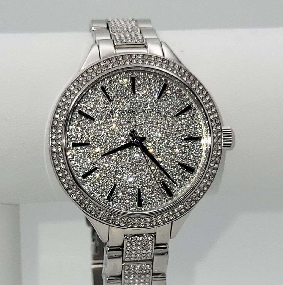  Shop Authentic Michael Kors Runway Crystals Silver Dial Silver Steel Strap Watch for Women - MK3822 - Luxxuri