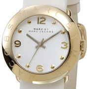  Shop Authentic Marc Jacobs Amy White Dial White Leather Strap Watch for Women - MBM1150 - Luxxuri