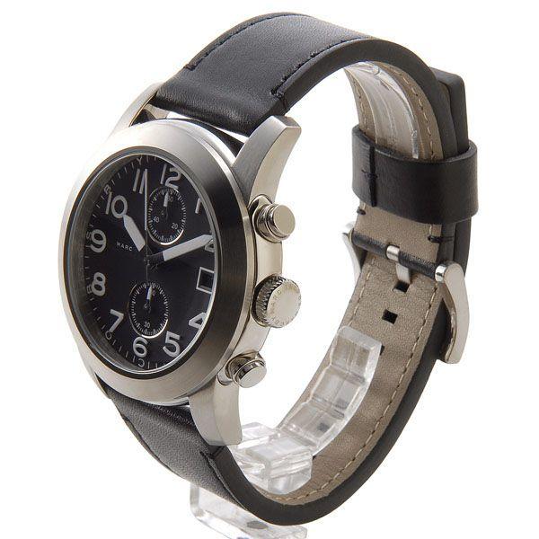  Shop Authentic Marc Jacobs Larry Chronograph Black Dial Black Leather Strap Watch for Men - MBM5033 - Luxxuri