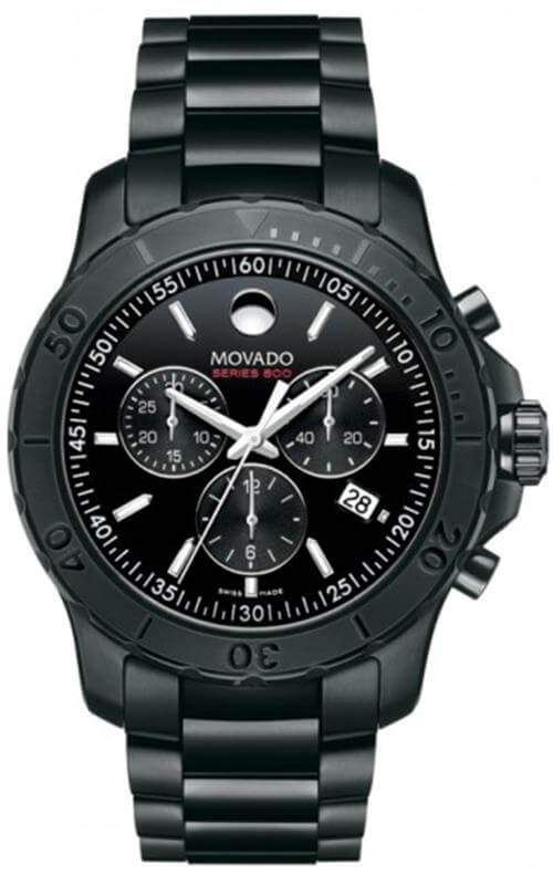  Shop Authentic Movado Series 800 Chronograph Black Dial Black Steel Strap Watch For Men - 2600119 - Luxxuri