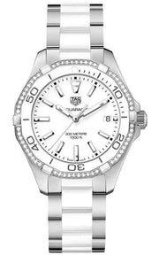  Shop Authentic Tag Heuer Aquaracer Diamonds White Dial Two Tone Steel Strap Watch for Women - WAY131H.BA0914 - Luxxuri
