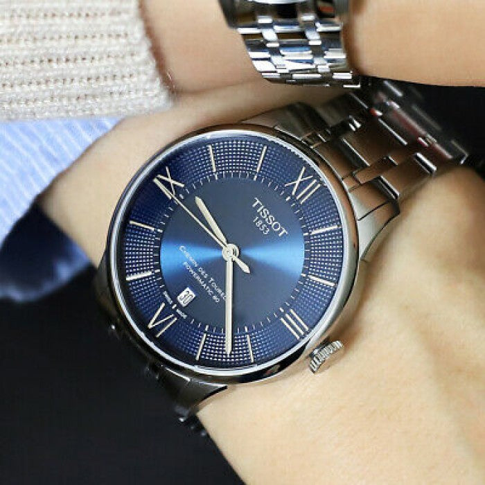  Shop Authentic Tissot Chemin Des Tourelles Powermatic 80 Blue Dial Silver Steel Strap Watch for Men - T099.407.11.048.00 - Luxxuri