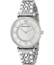  Shop Authentic Emporio Armani Gianni T-Bar Mother of Pearl Dial Silver Stainless Steel Watch For Women - AR1908 - Luxxuri