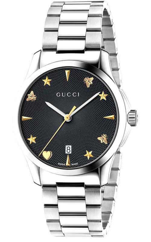  Shop Authentic Gucci G Timeless Black Dial Silver Steel Strap Watch For Women - YA1264029 - Luxxuri